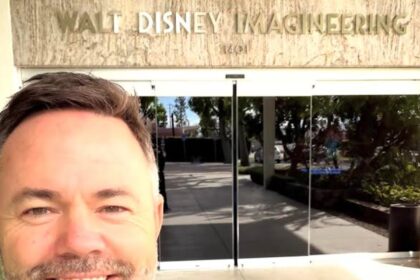 Lane Merrifield in front of Walt Disney Imagineering in a public social media post