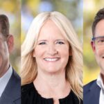 Joe Schott, Natacha Rafalski, and Christophe Murphy in Disney Experiences leadership announcement artwork