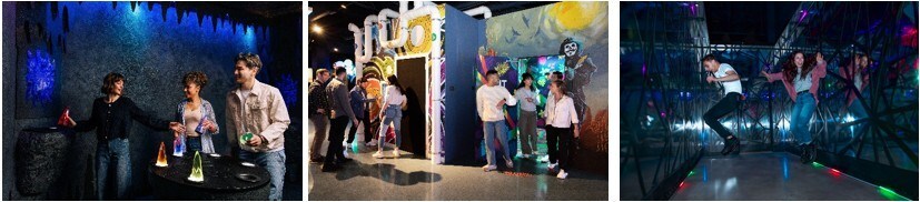 Guests play challenge-style mini-games in Level99 press imagery.