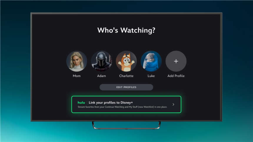 Hulu profile linking screen on Disney Plus