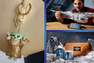 Star Wars: The Mandalorian and Grogu merchandise collage from Disney Consumer Products