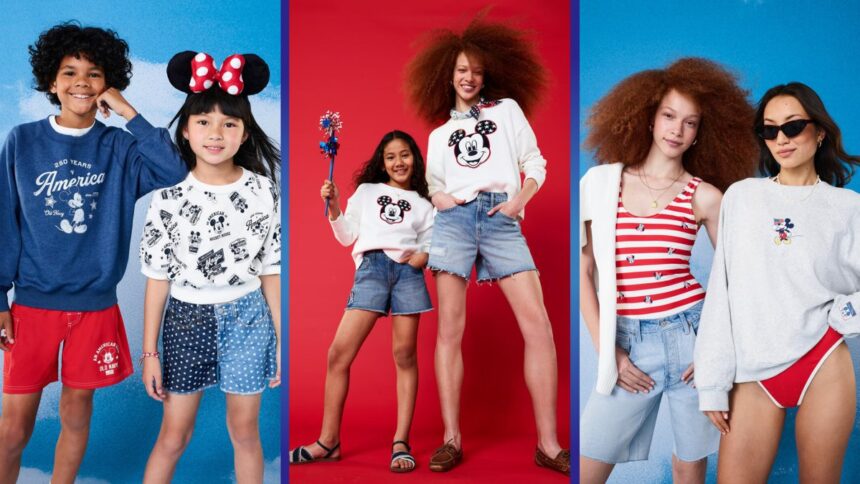 Old Navy x Disney Americana Collection featuring Mickey Mouse and Minnie Mouse summer apparel