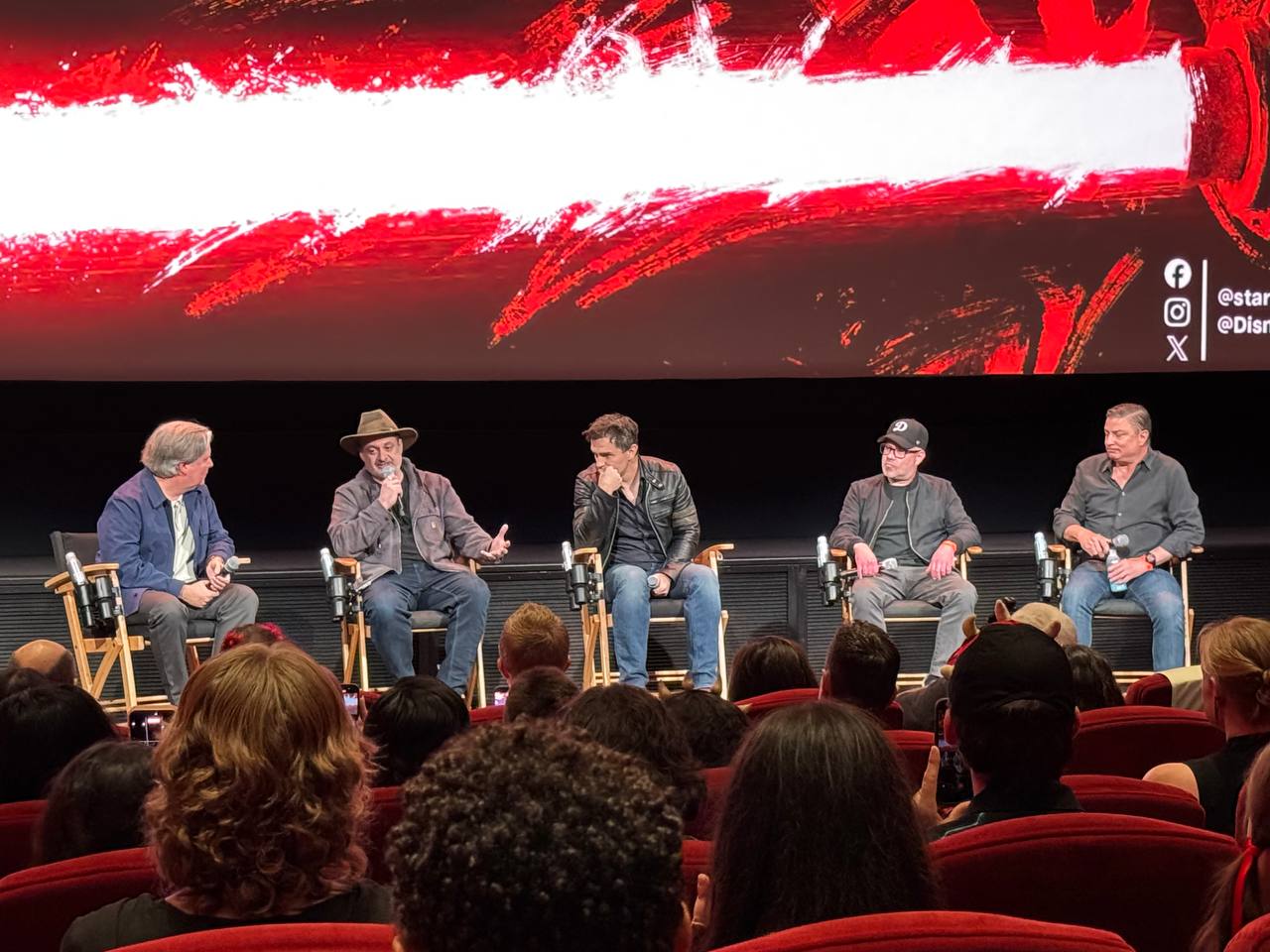 The Q&A stage after the Star Wars: Maul - Shadow Lord finale screening at Walt Disney Studios