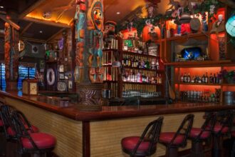 Trader Sam’s Enchanted Tiki Bar drinks and mugs at Disneyland Resort