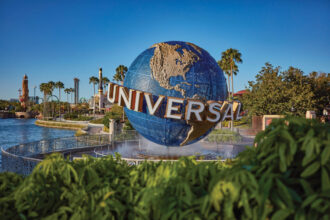 The Universal Orlando Resort globe outside the parks