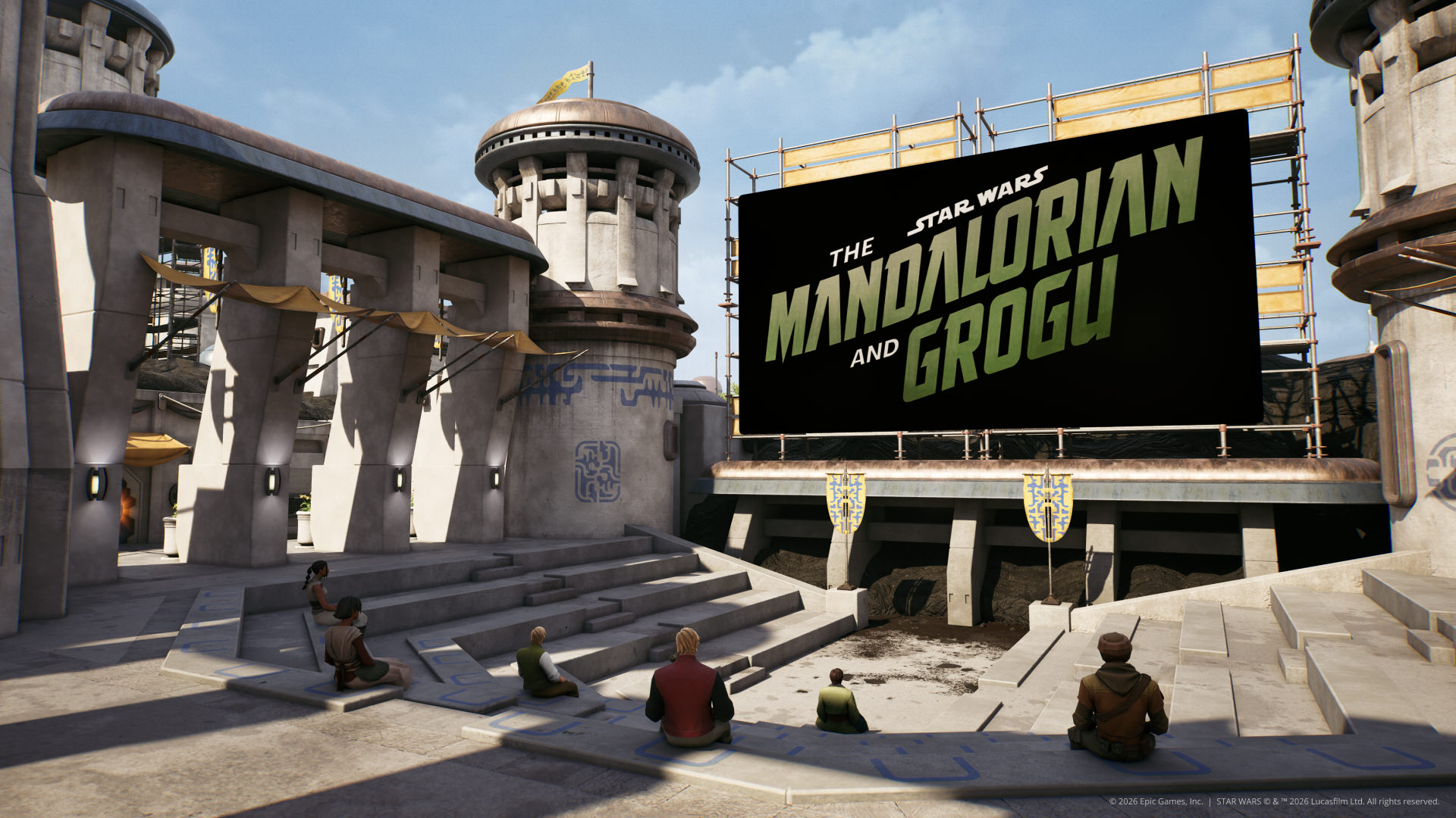 The Mandalorian and Grogu Watch Party Island in Fortnite