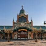 Art Nouveau facade of Cafe Luminosity along Adventure Way at Disney Adventure World