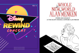 D23 afternoon programming art for Disney Rewind Concert and Alan Menken