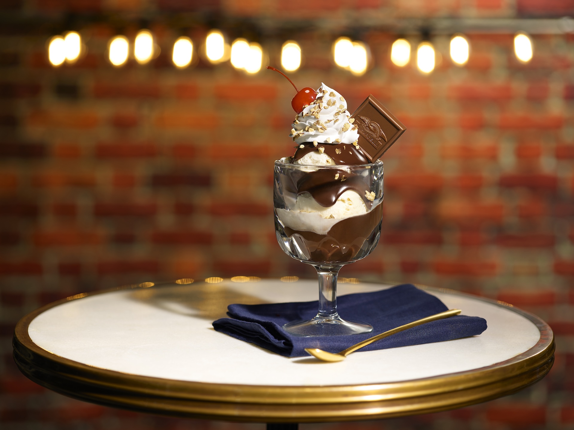 World Famous Hot Fudge Sundae at Ghirardelli Soda Fountain at Disney California Adventure