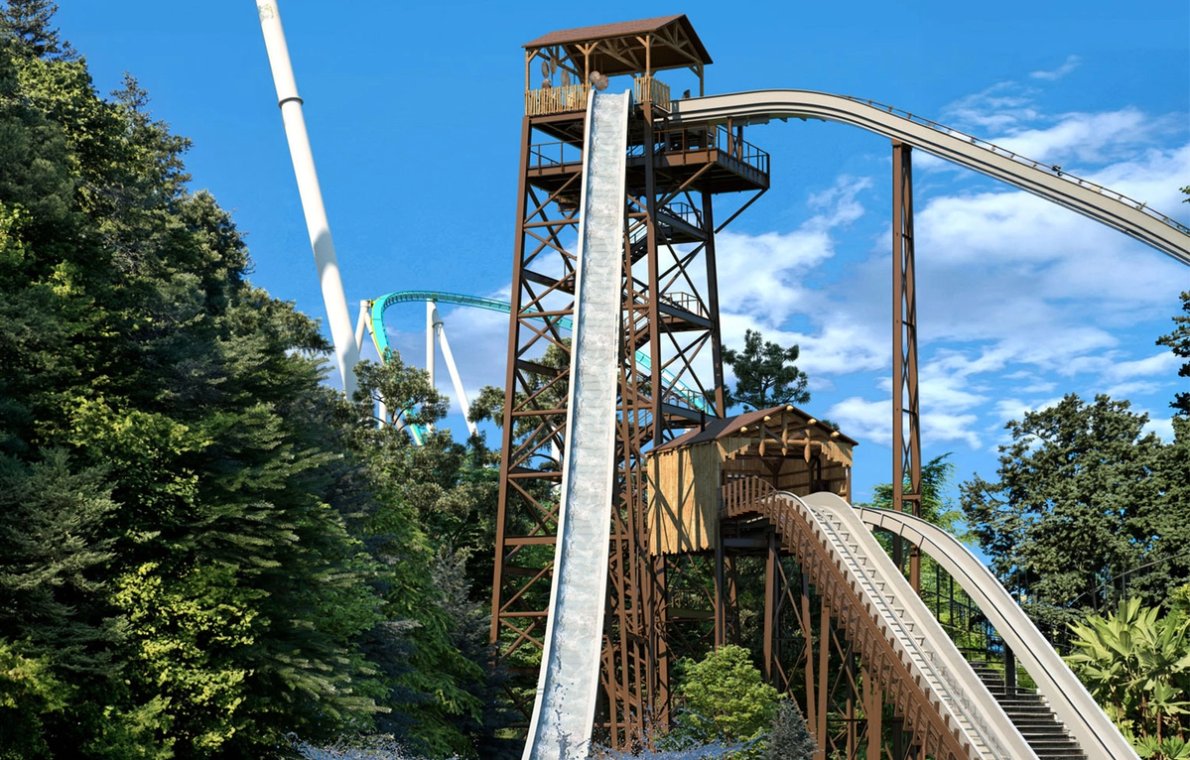Rip Roarin Falls 100-foot drop concept art