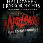 Official Halloween Horror Nights graphic for MADLANDS: Caged Cannibals at Universal Orlando