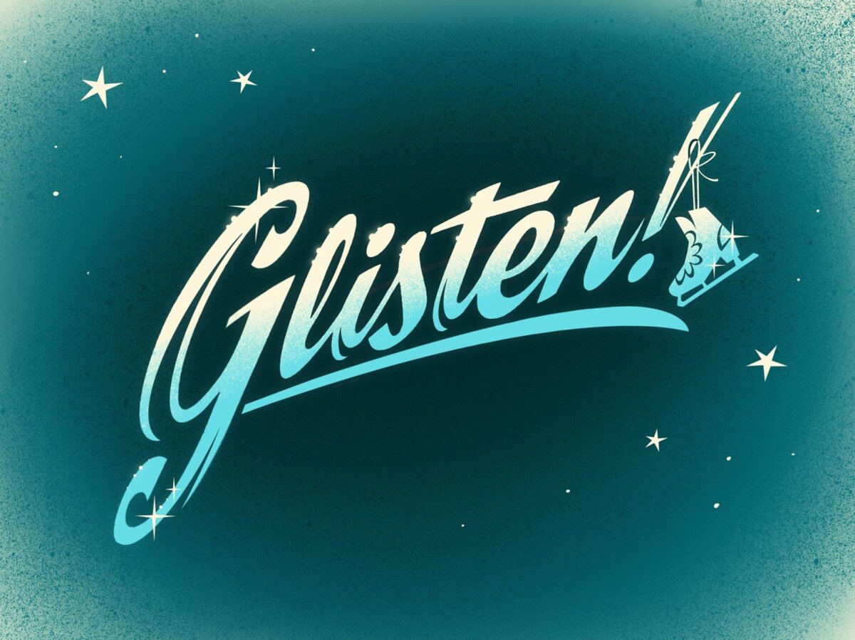 Glisten holiday skating show art for Disney Jollywood Nights at Disney’s Hollywood Studios.