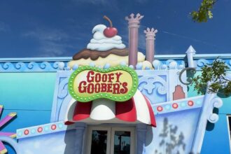 Goofy Goober's storefront at Universal Kids Resort in Frisco, Texas