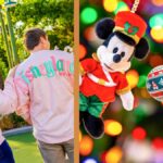 Disney holiday merchandise preview with spirit jerseys, Mickey bag charm, and Mickey ear headband