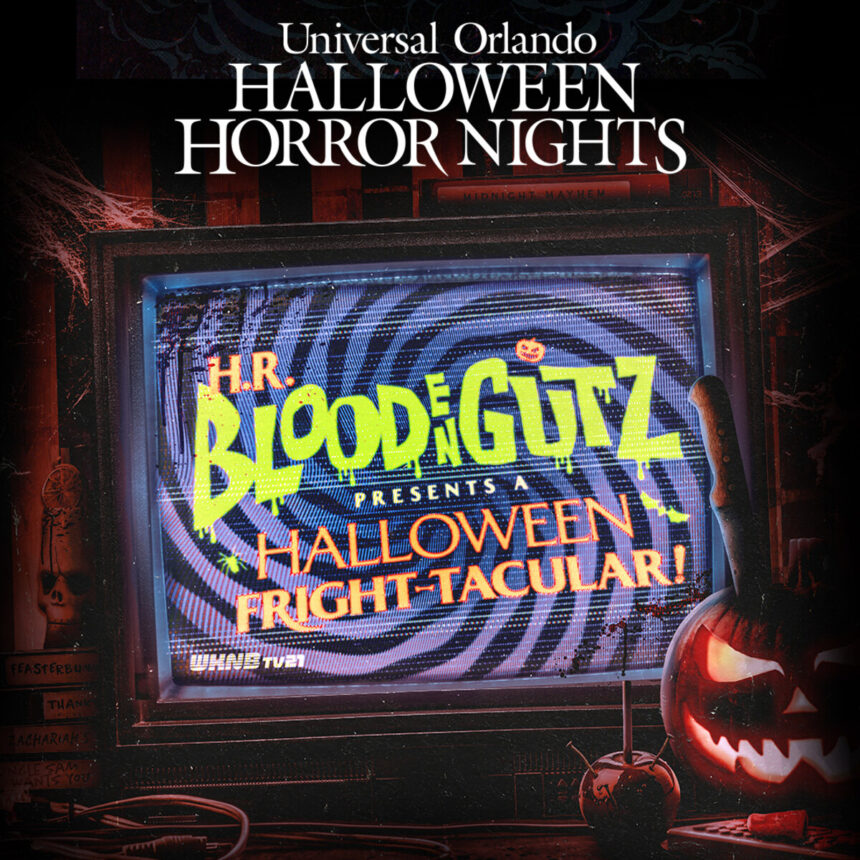 H.R. Bloodengutz Presents A Halloween Fright-Tacular Halloween Horror Nights 2026 announcement art