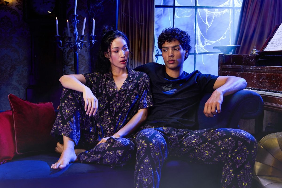 Haunted Mansion wallpaper pajama and lounge apparel preview from Disney Parks Blog