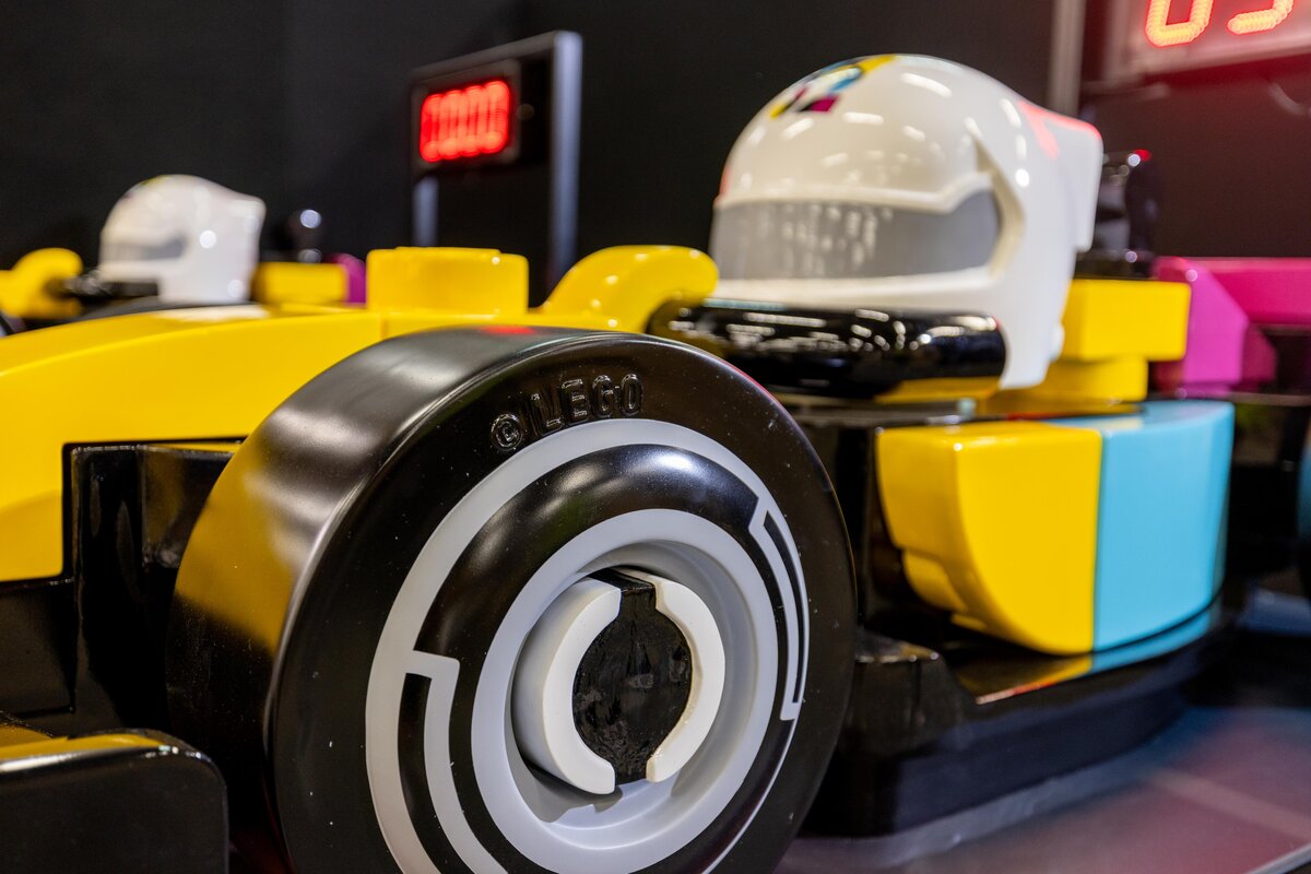 Close-up of the LEGO F1 car in the new Thrill Zone at LEGO Festival 2026