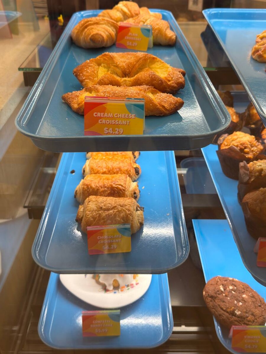 Plain, cream cheese, and chocolate croissants at Curiosity Cafe