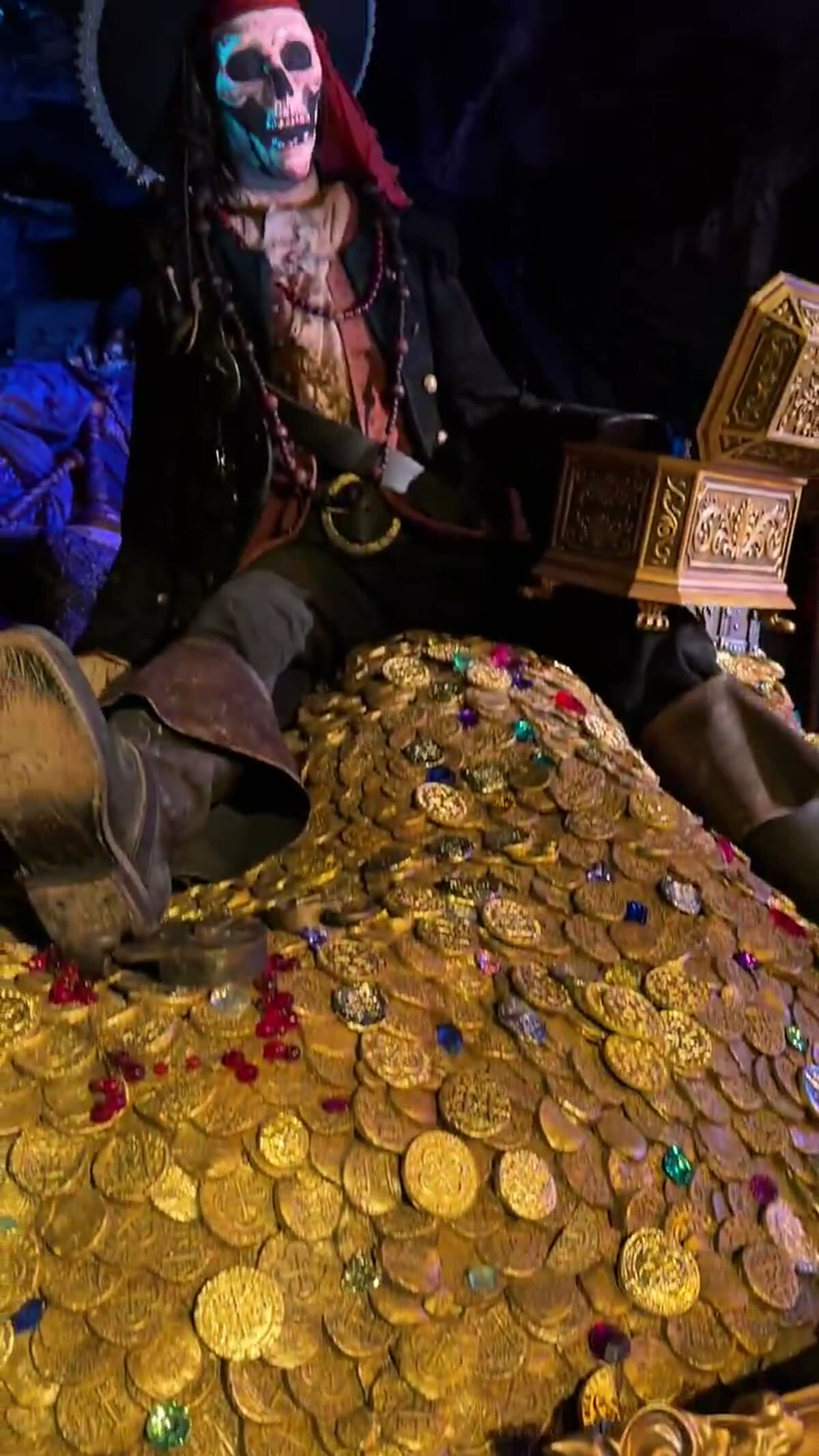 Cursed treasure pirate figure in Pirates of the Caribbean at Disneyland