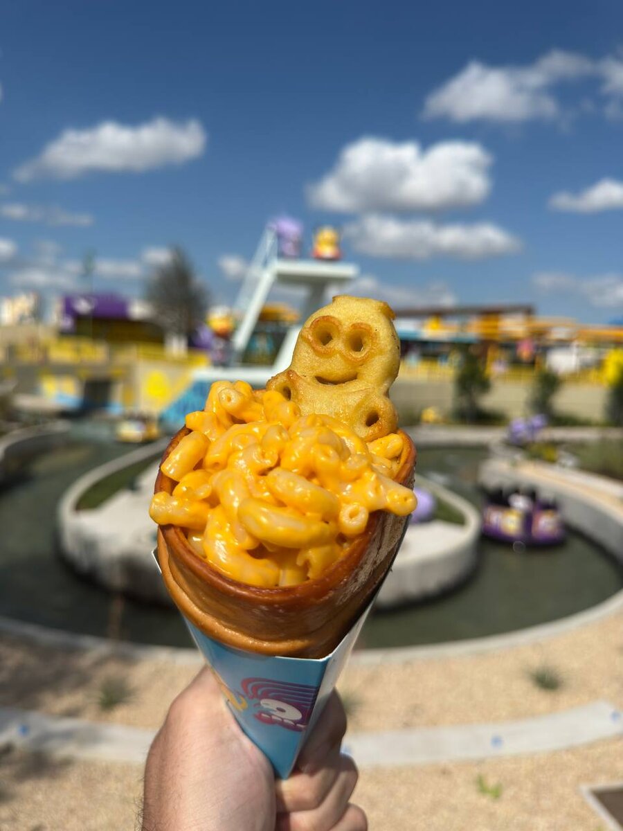 Mac and cheese pretzel cone at Universal Kids Resort
