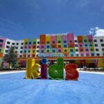 Universal Kids Resort marquee and hotel facade in Frisco, Texas