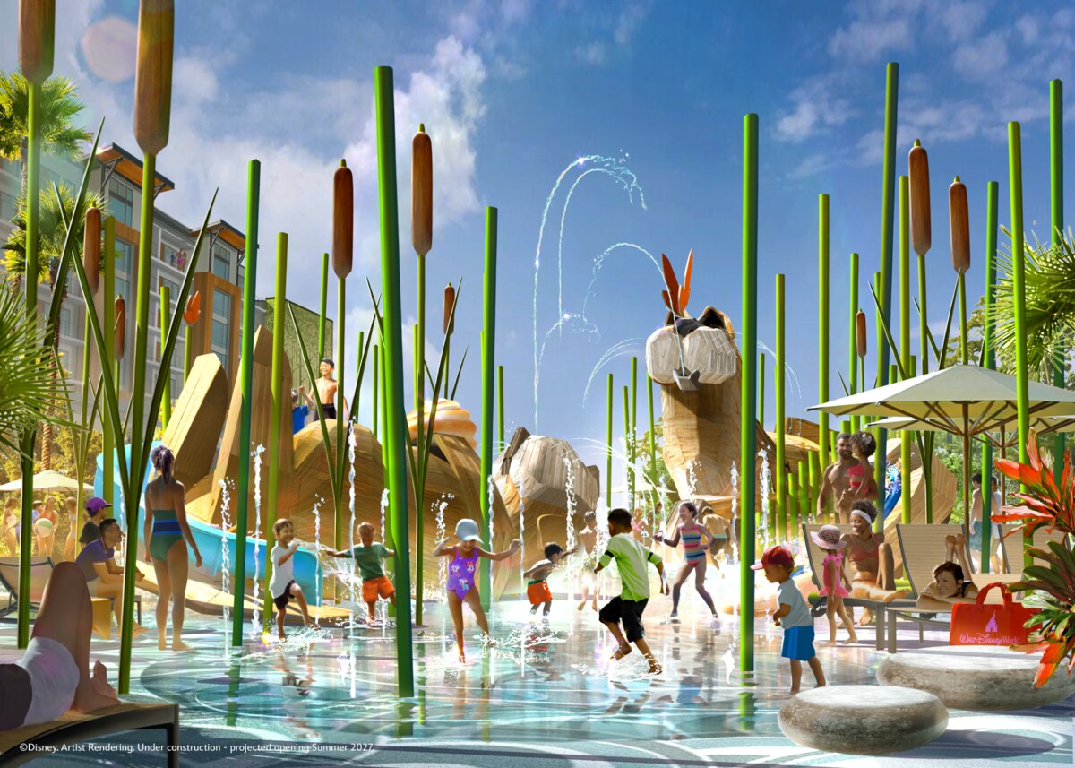 Otter Springs interactive water play area at The Wetlands, Disney Lakeshore Lodge