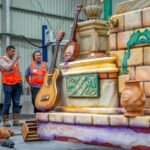 Disney Princess Cavalcade float detail during production at Disneyland Paris