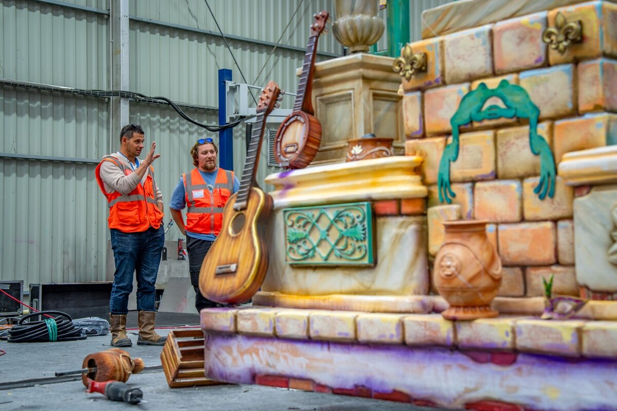 Disney Princess Cavalcade float detail during production at Disneyland Paris