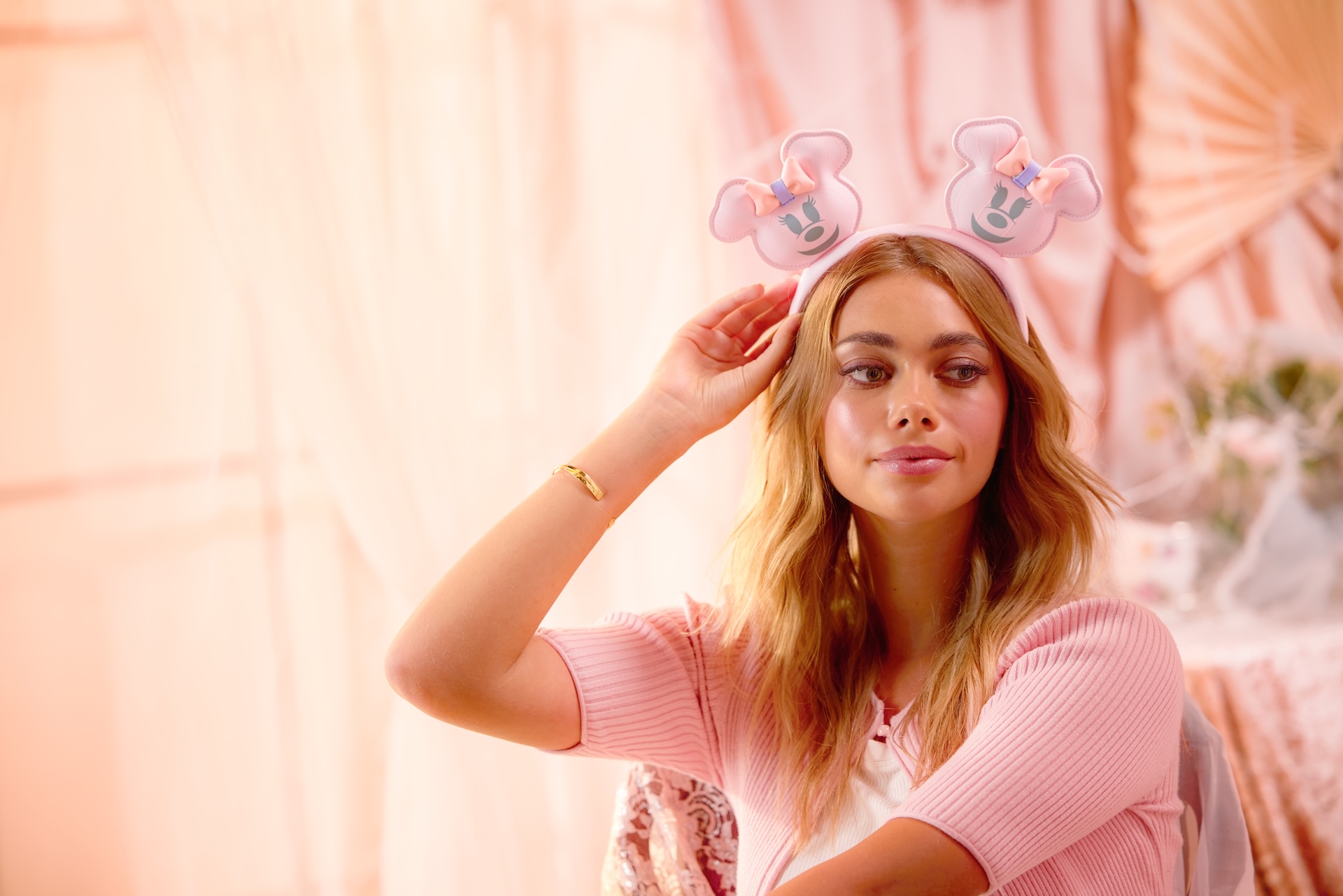 Pink Minnie pumpkin ear headband from the Cutie Ghost collection