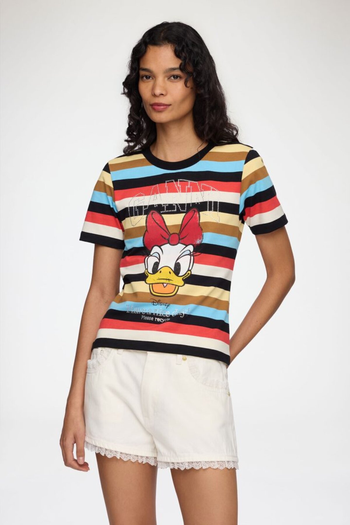 Daisy Duck striped baby tee from the GANNI x Disney collection