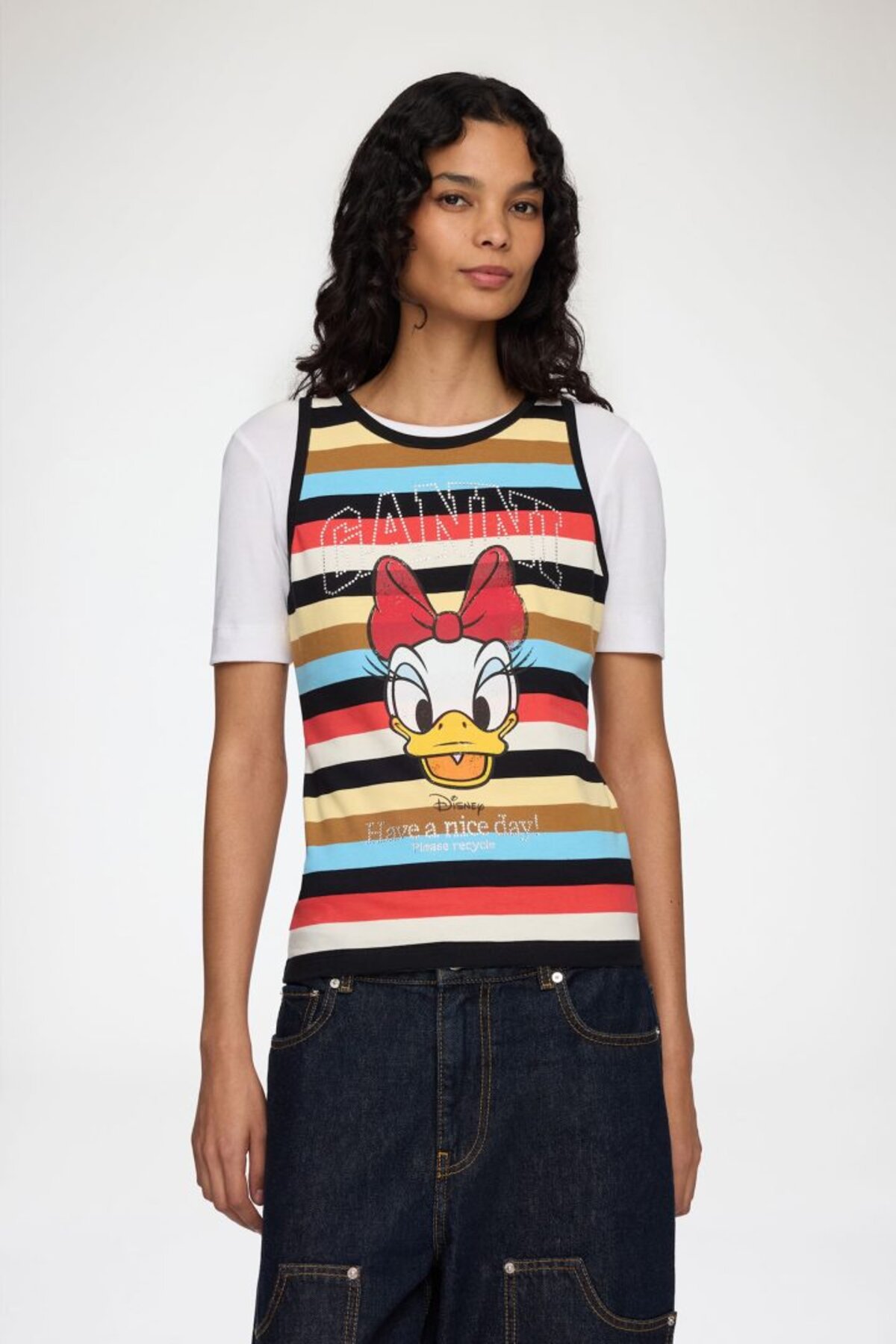 Daisy Duck striped jersey tank top from the GANNI x Disney collection