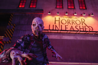 Zombie outside Universal Horror Unleashed in Las Vegas