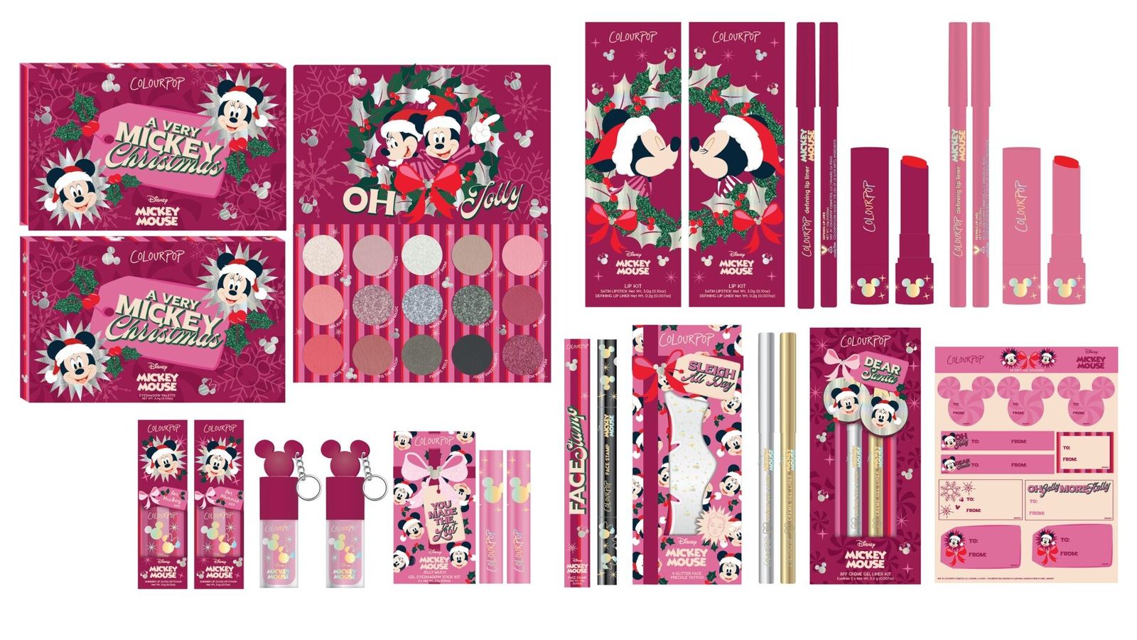 ColourPop Mickey Mouse and Minnie Mouse Christmas collection