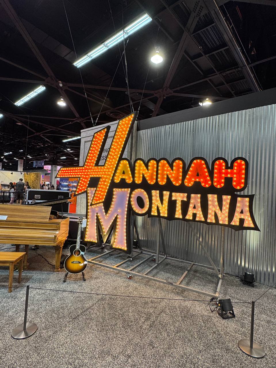 The light-up Hannah Montana marquee in the Walt Disney Archives Uncrated exhibit at D23