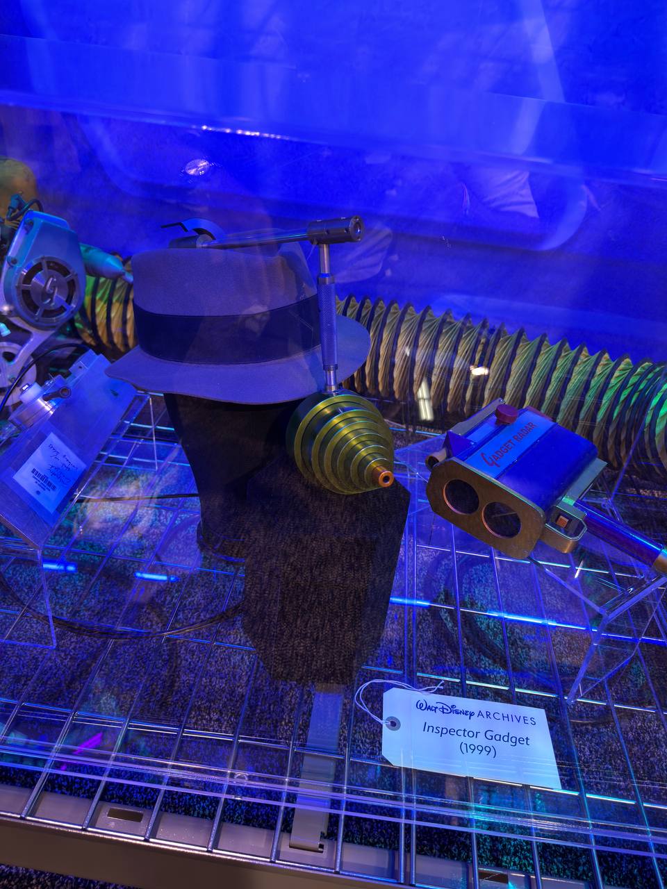 Inspector Gadget props from the 1999 movie in the Walt Disney Archives Uncrated exhibit