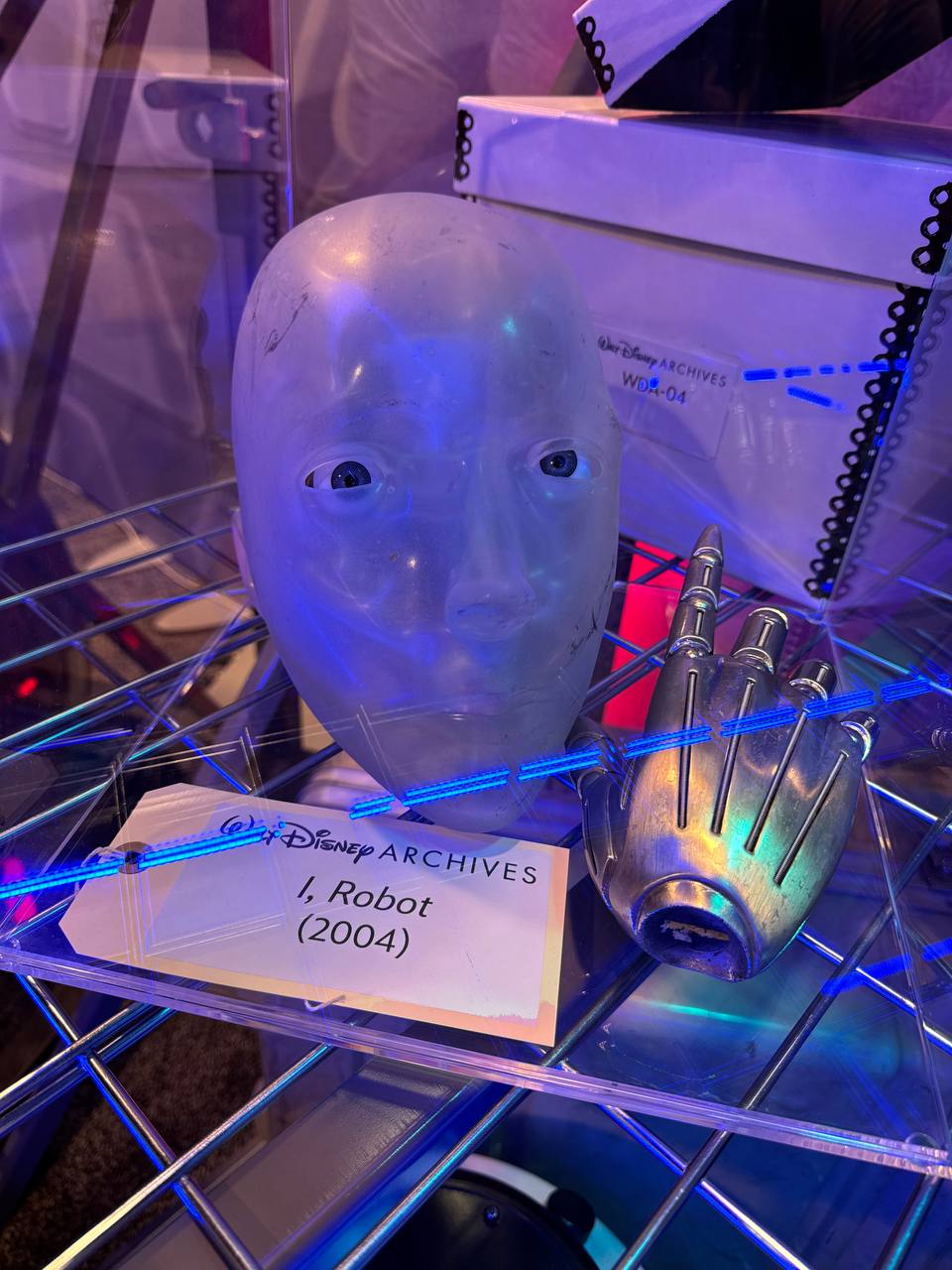 Sonny's face and hand from I, Robot (2004) in the Walt Disney Archives Uncrated exhibit