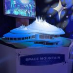 Tokyo Disneyland's new Space Mountain display in the Imagineering: Horizons pavilion at D23, with an exterior design model