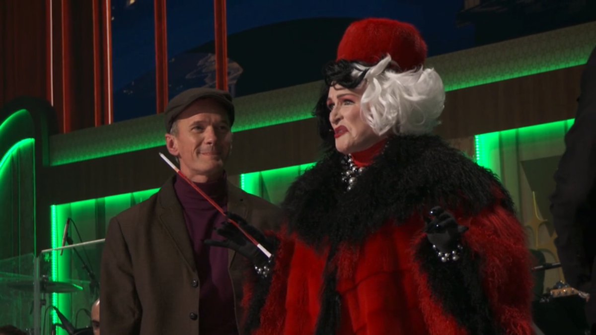 Glenn Close appears as Cruella de Vil at the Honda Center