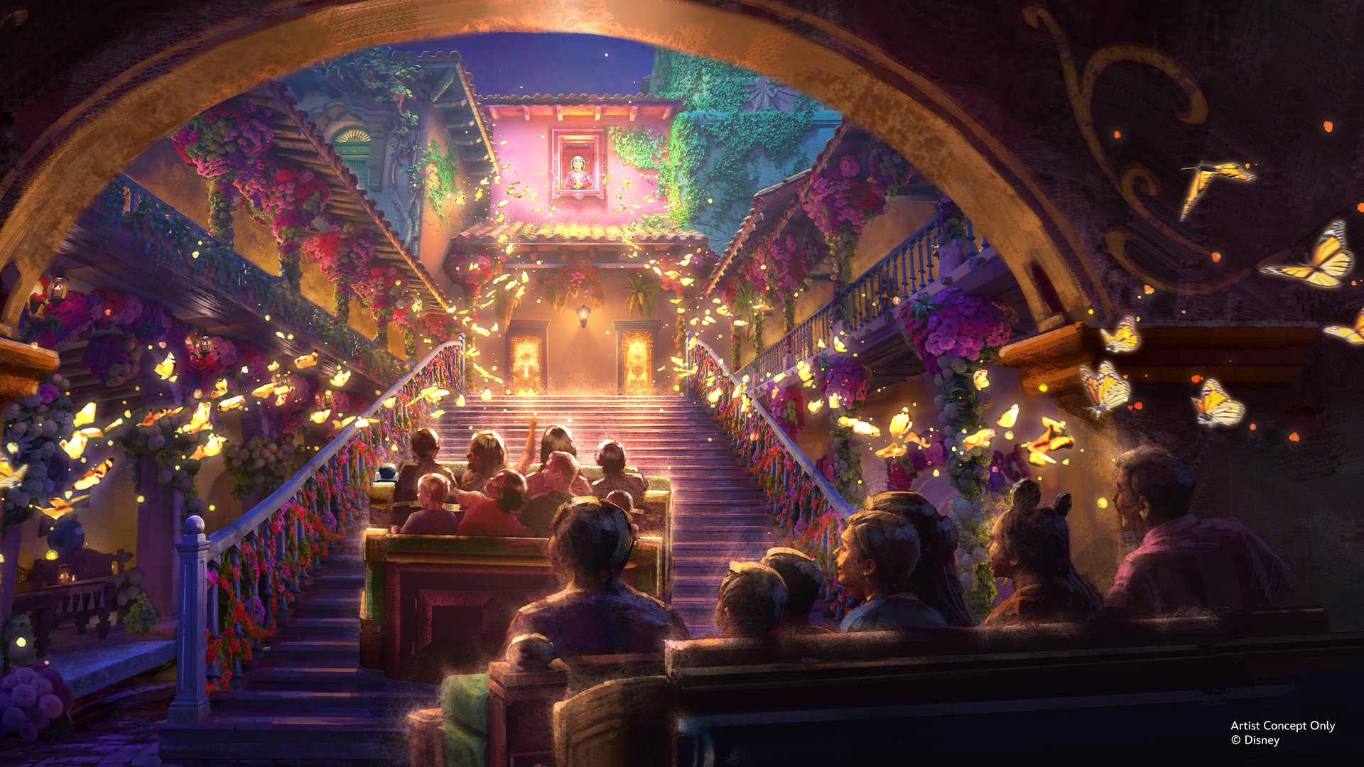 Concept art for Antonio's Fiesta de Encanto inside Casita at Disney's Animal Kingdom Theme Park