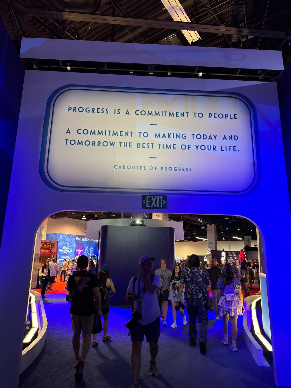 The Carousel of Progress quote at the exit of the Imagineering: Horizons pavilion at D23