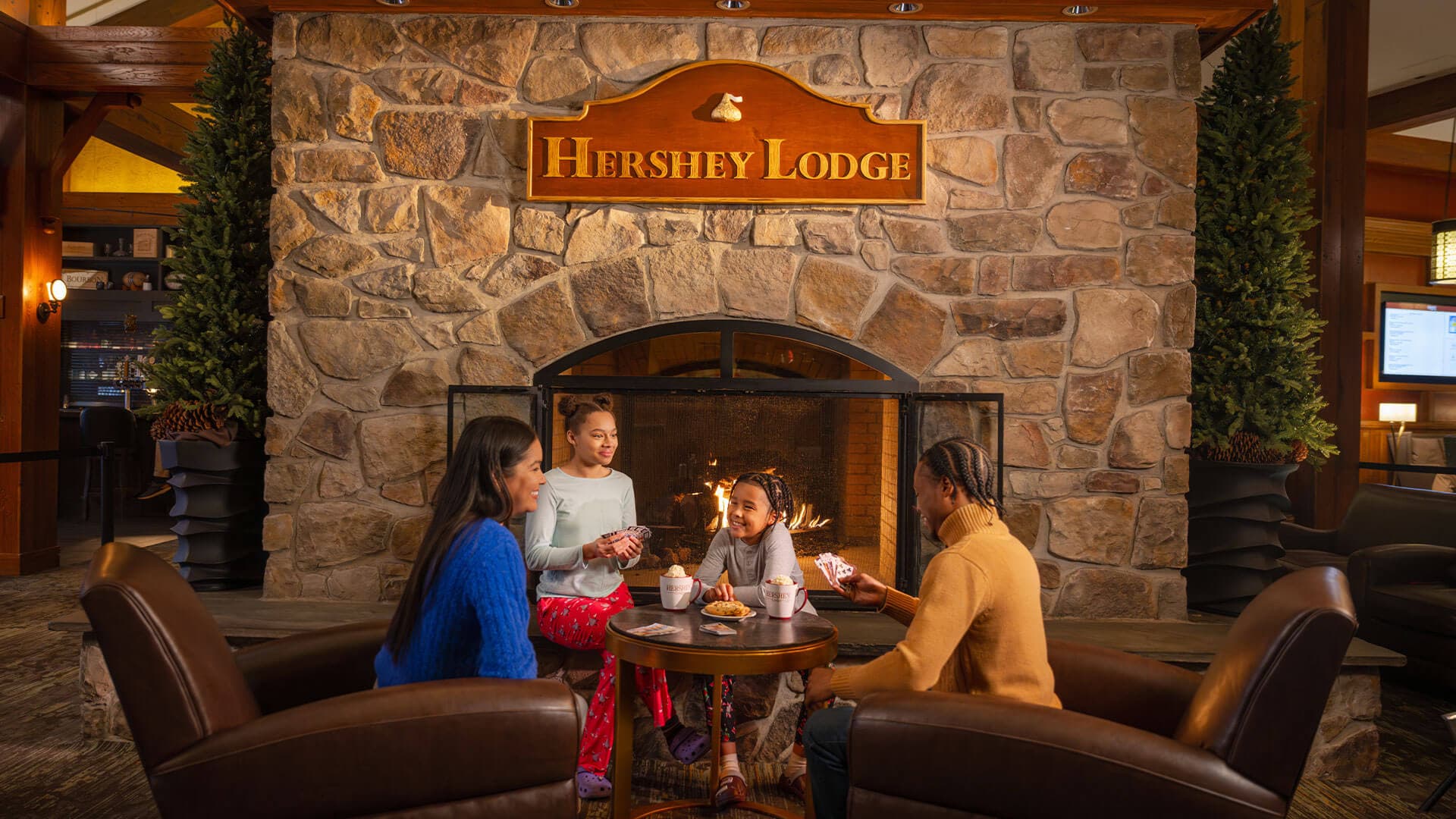 A family at Hershey Lodge, one of the Official Resorts of Hersheypark