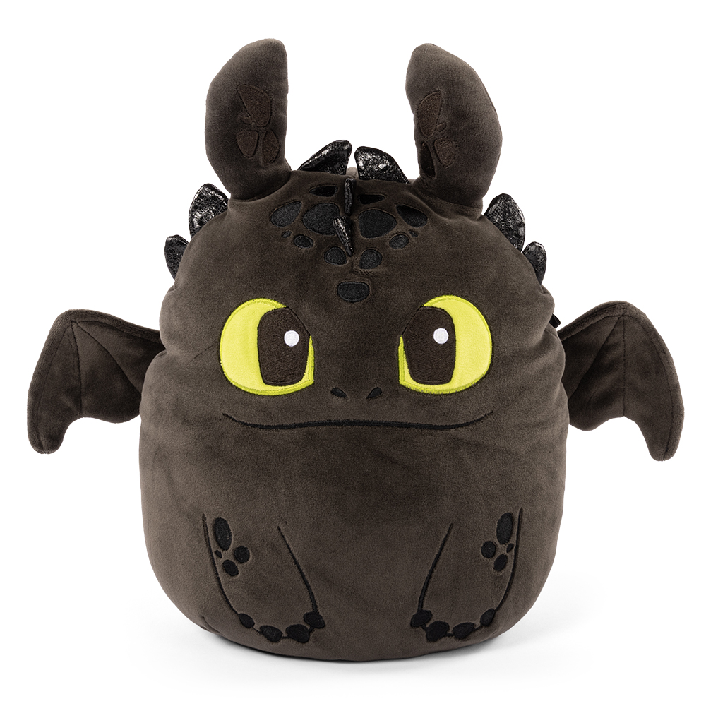 Front view of the Toothless How to Train Your Dragon Squishmallow