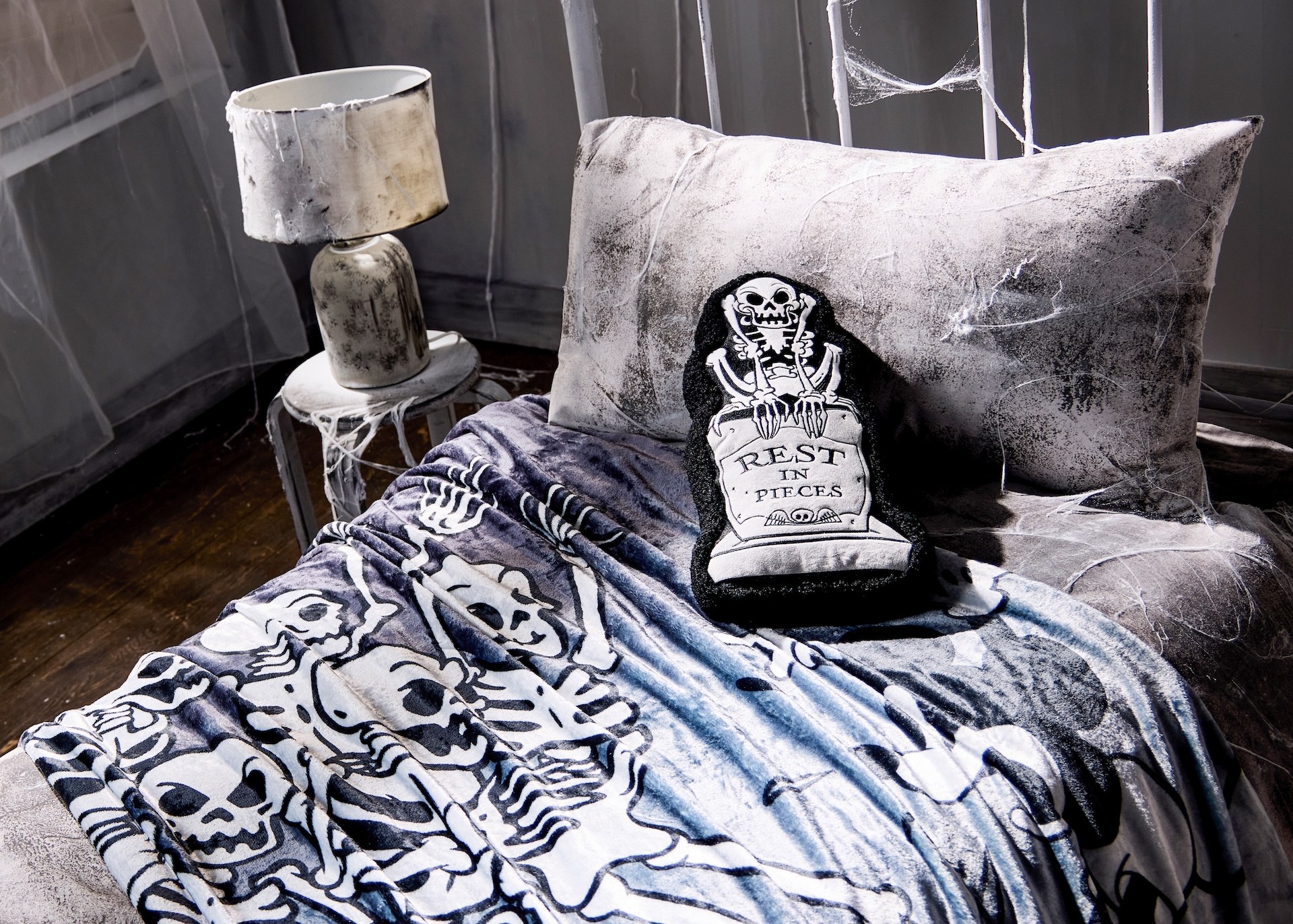 The Skeleton Dance Pillow and Mickey Mouse Throw Blanket