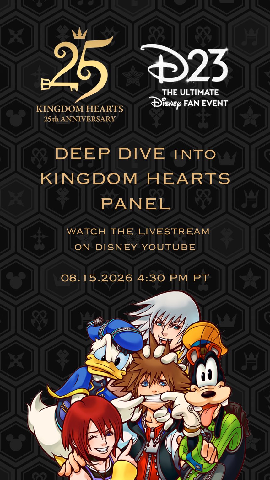 Official source photo for D23 KINGDOM HEARTS Panel Livestream Set for August 15