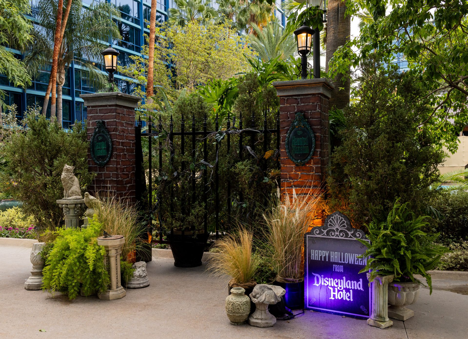 Haunted Mansion wrought iron gates at Disneyland Hotel