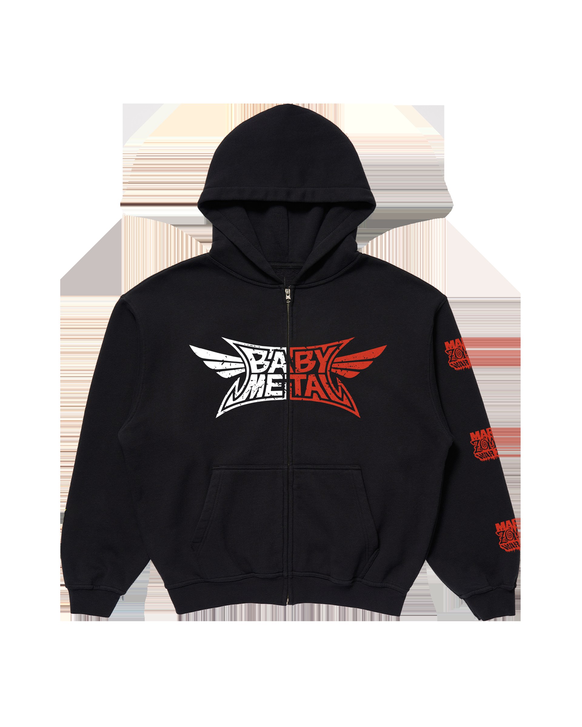 Official Complex product photo for the BABYMETAL x Marvel Zombies zip hoodie
