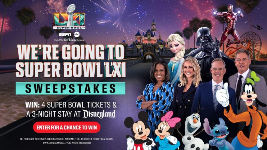 ESPN Super Bowl LXI Sweepstakes Features Disneyland Resort Stay