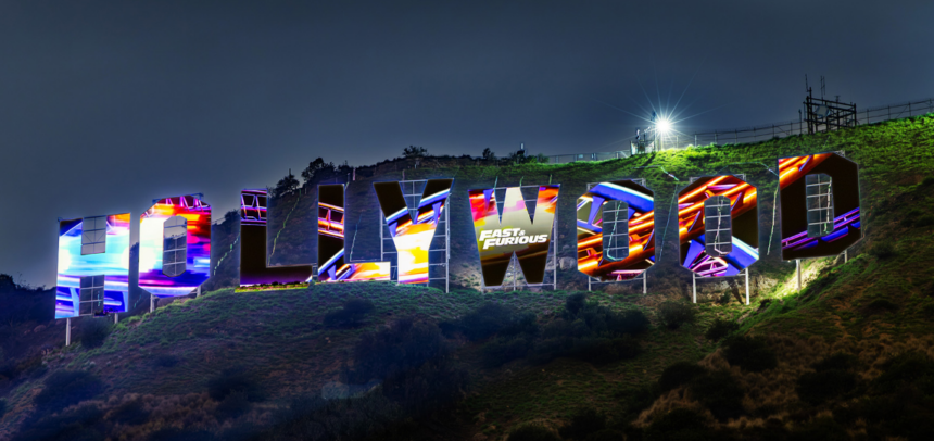Universal Studios Hollywood Turned the Hollywood Sign Chrome for Hollywood Drift