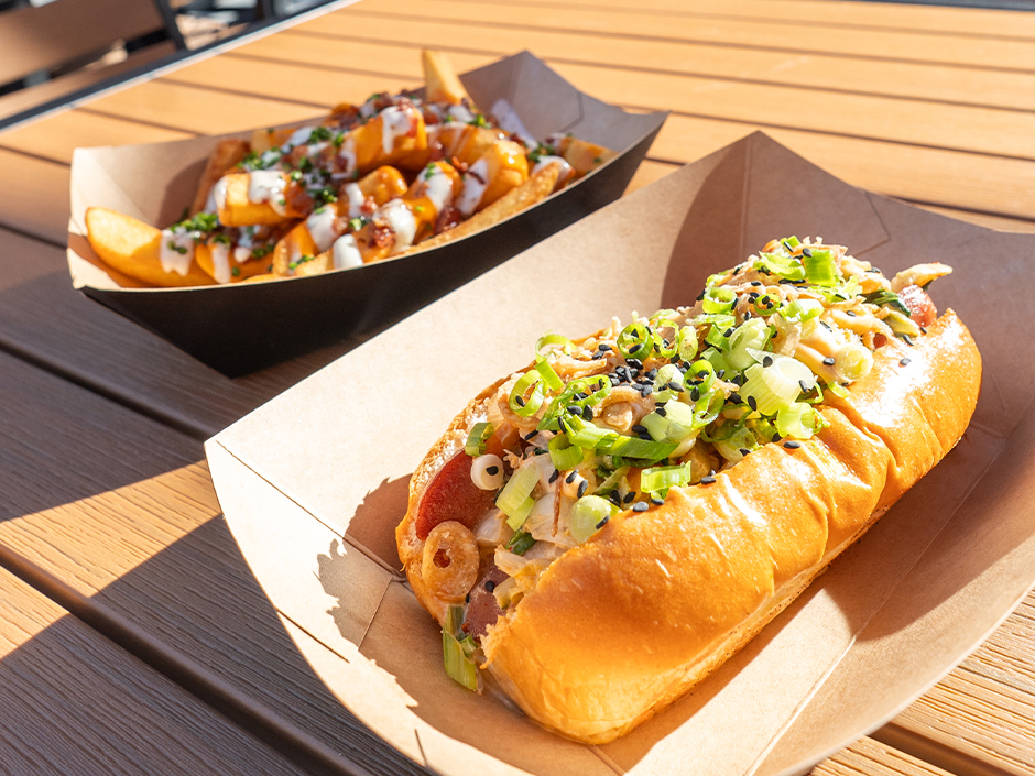 The Dirty K-Pop Dog from Fat One's Hot Dogs and Italian Ice at Universal CityWalk