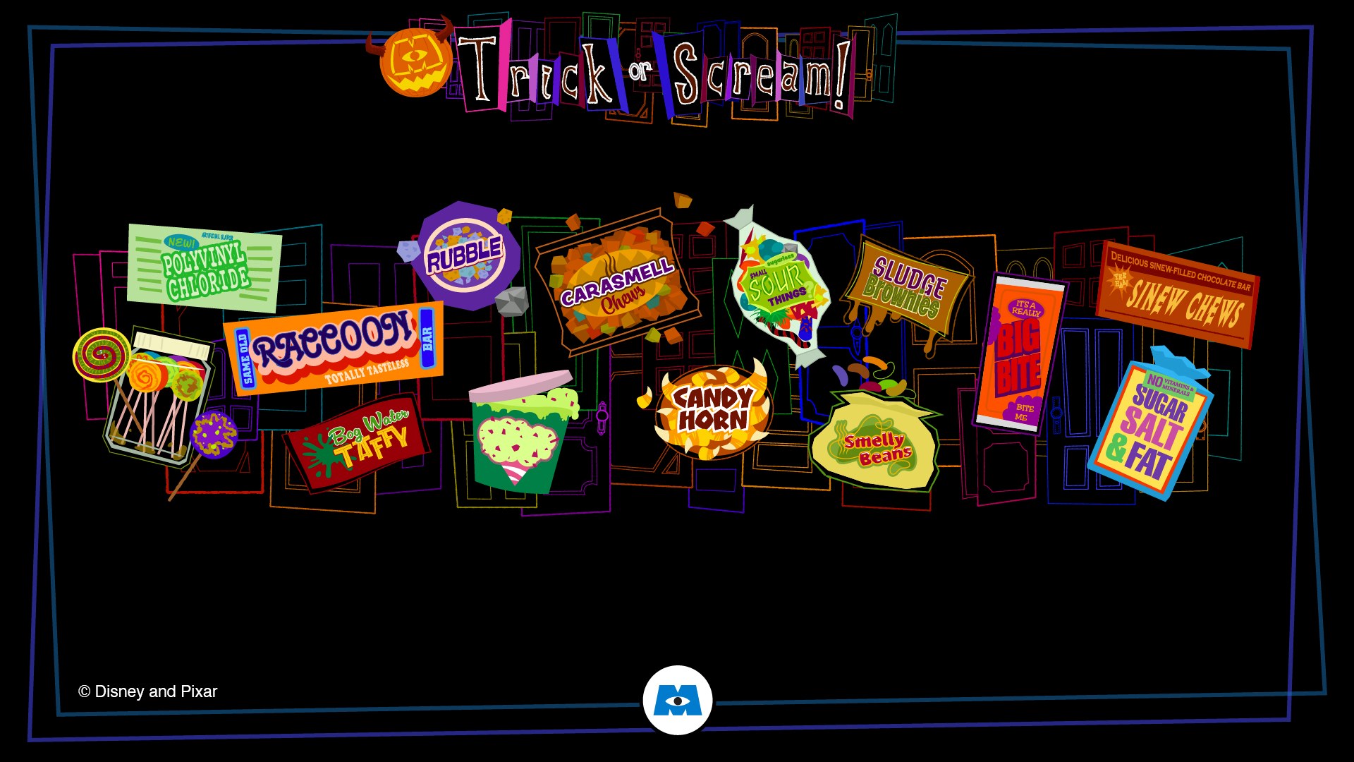 Official source photo for Pixar Place Hotel Debuts Monsters, Inc. Halloween Wallpapers